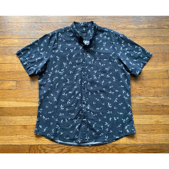 14th & UNION Trim Fit Gray Textured Floral Button Down Shirt sz XL - Picture 2 of 11